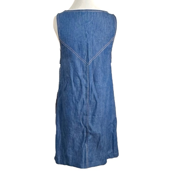 Free People Bohemian 70s Patches Of Denim Mini Dress XS NWT Patchwork Fall Retro - Picture 10 of 16